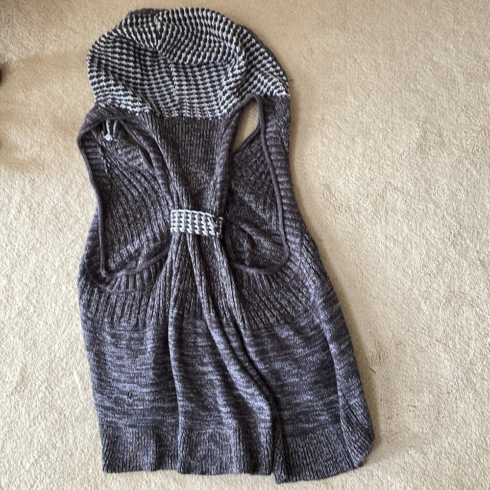 FREE PEOPLE multi color hooded sleeveless sweater vest—S